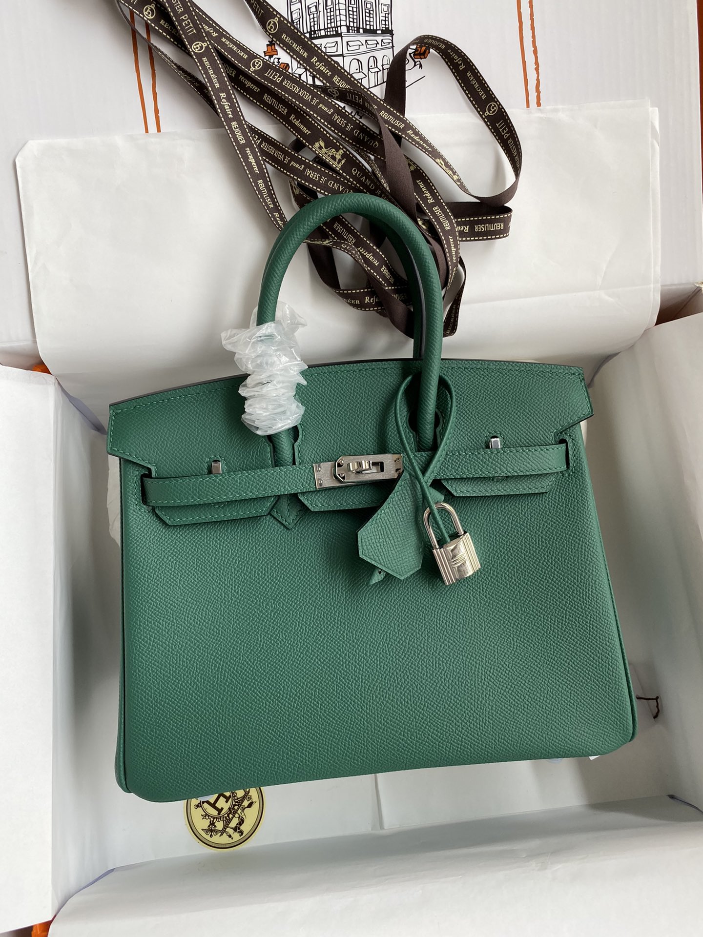 Hermes Birkin 25CM Epsom Leather Handbag Green